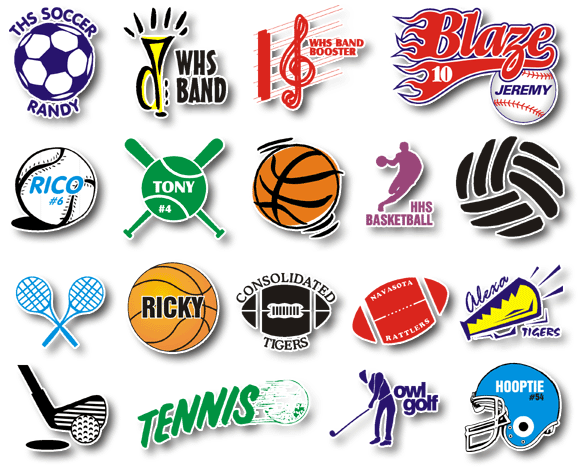 Team vinyl decals for sports teams, team sports, team sports decals, sports decals, decals team